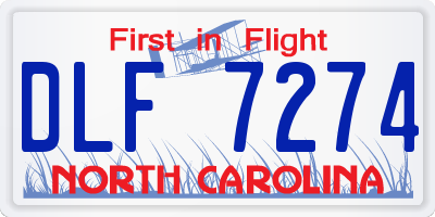 NC license plate DLF7274