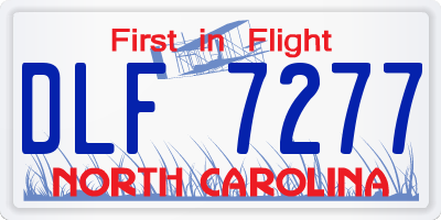 NC license plate DLF7277