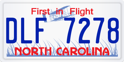 NC license plate DLF7278