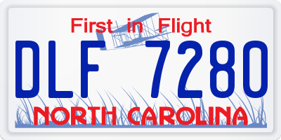 NC license plate DLF7280