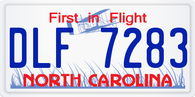 NC license plate DLF7283