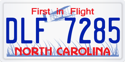 NC license plate DLF7285