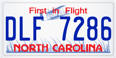 NC license plate DLF7286