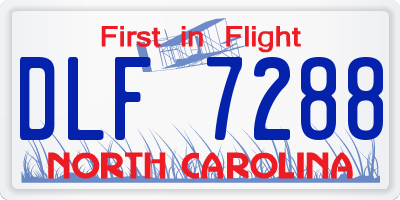 NC license plate DLF7288