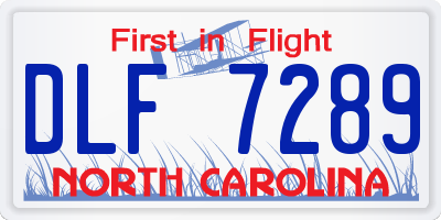 NC license plate DLF7289
