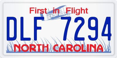 NC license plate DLF7294