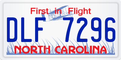 NC license plate DLF7296