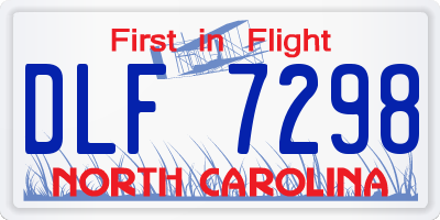 NC license plate DLF7298