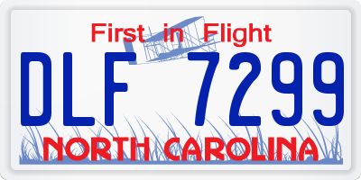 NC license plate DLF7299