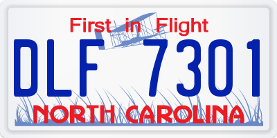 NC license plate DLF7301