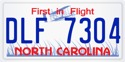 NC license plate DLF7304