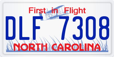 NC license plate DLF7308
