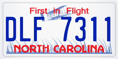 NC license plate DLF7311