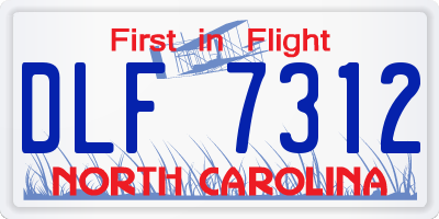 NC license plate DLF7312