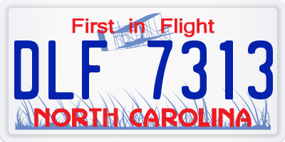 NC license plate DLF7313