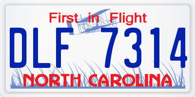 NC license plate DLF7314