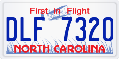 NC license plate DLF7320