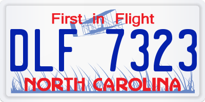 NC license plate DLF7323