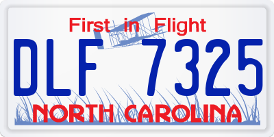 NC license plate DLF7325