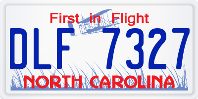 NC license plate DLF7327