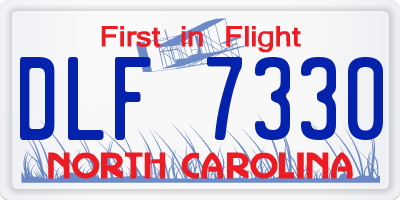 NC license plate DLF7330