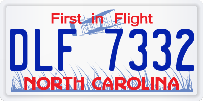 NC license plate DLF7332