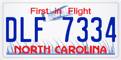 NC license plate DLF7334