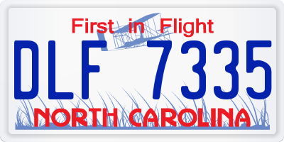 NC license plate DLF7335