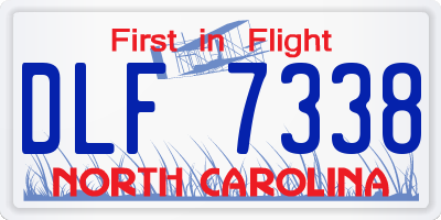 NC license plate DLF7338