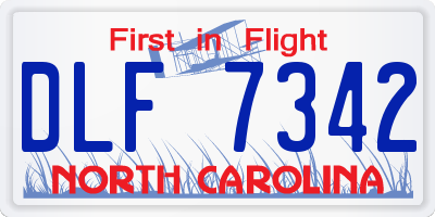NC license plate DLF7342