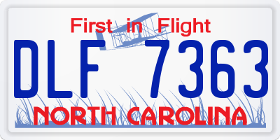 NC license plate DLF7363