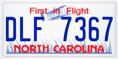 NC license plate DLF7367
