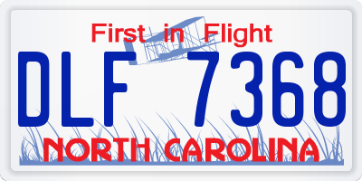 NC license plate DLF7368