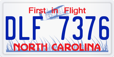 NC license plate DLF7376