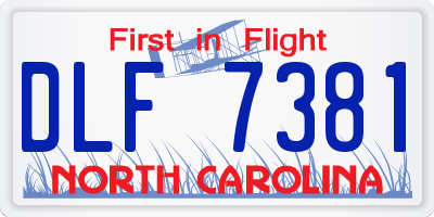 NC license plate DLF7381