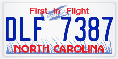 NC license plate DLF7387