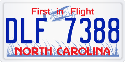 NC license plate DLF7388
