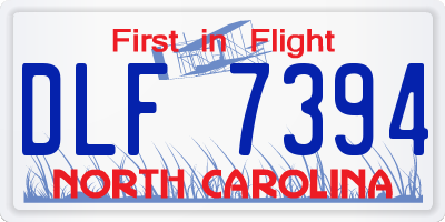 NC license plate DLF7394