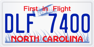 NC license plate DLF7400