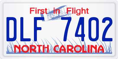 NC license plate DLF7402