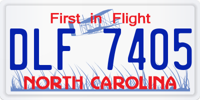 NC license plate DLF7405