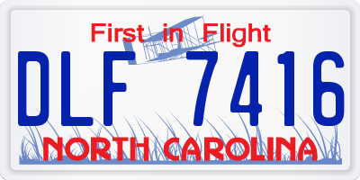 NC license plate DLF7416