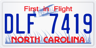 NC license plate DLF7419