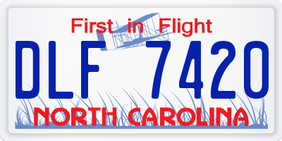 NC license plate DLF7420