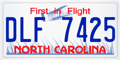 NC license plate DLF7425
