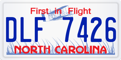 NC license plate DLF7426