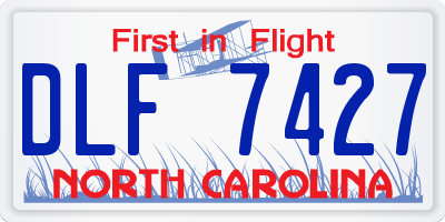 NC license plate DLF7427