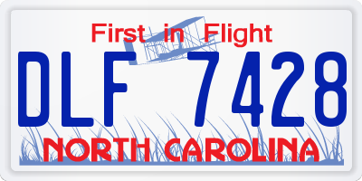 NC license plate DLF7428