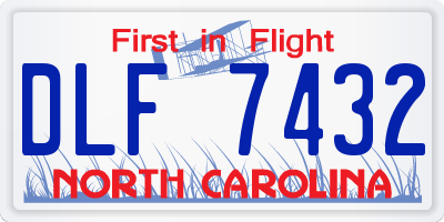 NC license plate DLF7432