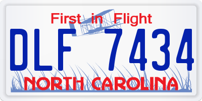 NC license plate DLF7434
